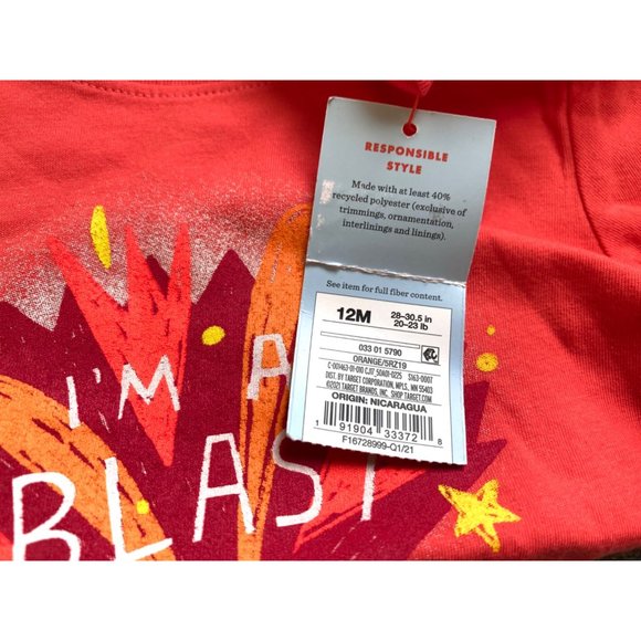 I'm A Blast orange short sleeve graphic tee NEW WITH TAGS - Picture 3 of 3